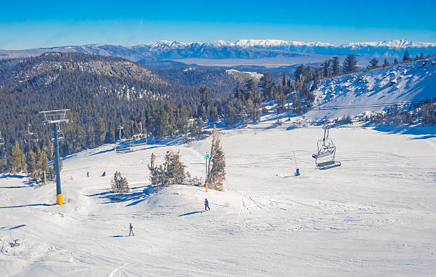 Snow landscape on Mammoth Mountain stock photo