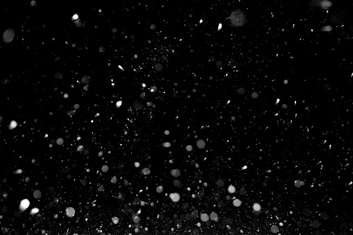 Snow Texture On Black Background For Overlay Stock Photo - Download ...