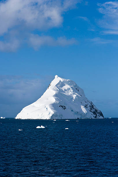 Snow topped island stock photo