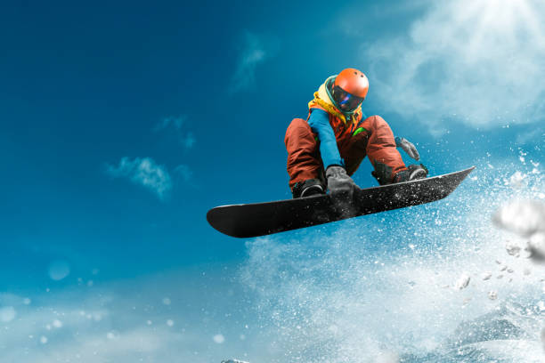 snowboarding - snowboard imagens e fotografias de stock