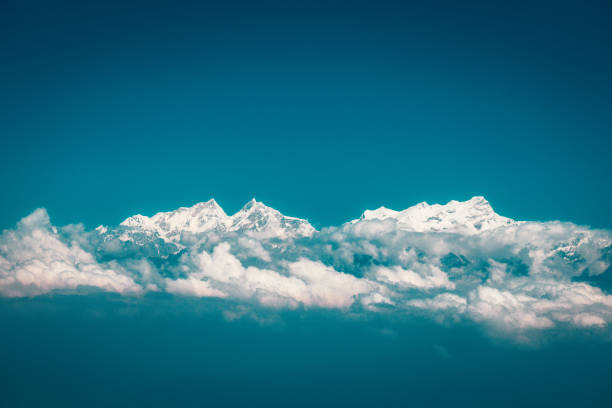 Snowcapped peak in the Himalaya mountains, Nepal stock photo