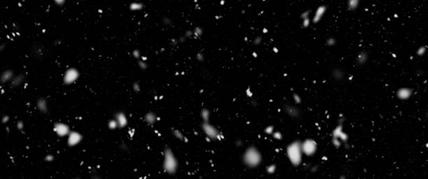 Snowfall on Black Background stock photo