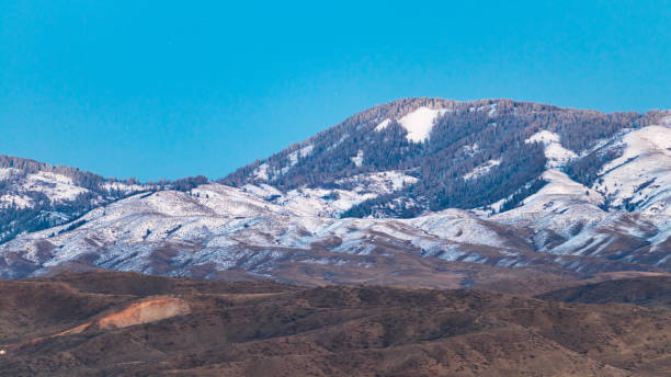 Snowy foothills of Boise, Idaho stock photo