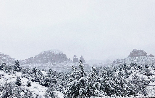 Snowy landscape in Sedona, Arizona