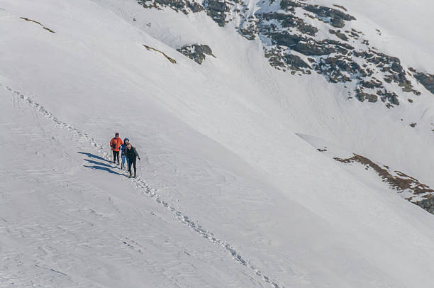 snowy mountain hike - rosières stockfoto's en -beelden