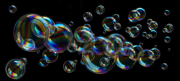 ✓ Imagen de Burbujas sobre fondo negro Fotografía de Stock