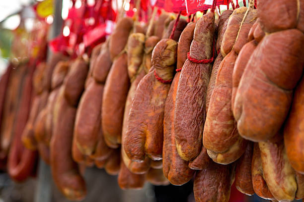 Sobrassada - Mallorcan Sausage stock photo
