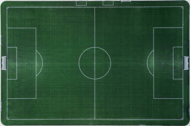 Soccer field voetbalveld aerial luchtfoto stock photo