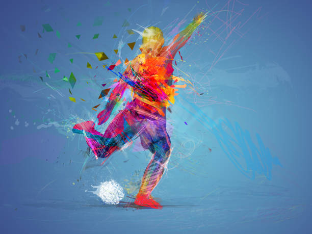 soccer player abstract concept stock photo