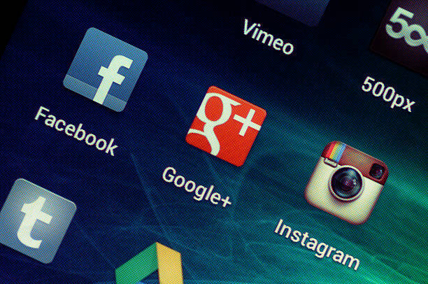 Social Media Applications on Google Samsung Galaxy Nexus stock photo