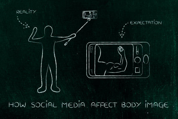 social media & body image: expectations vs reality stock photo