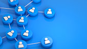 istock Social network connecting people icon. 3d rendering 1282448244