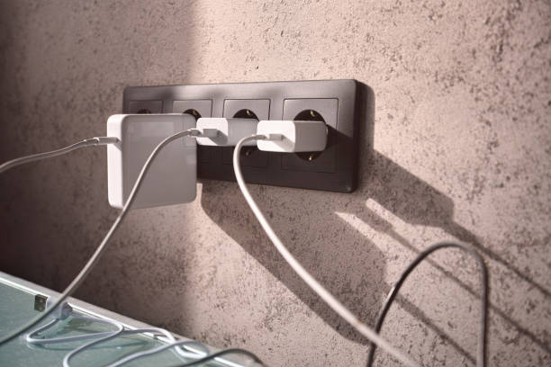 sockets and chargers stock photo
