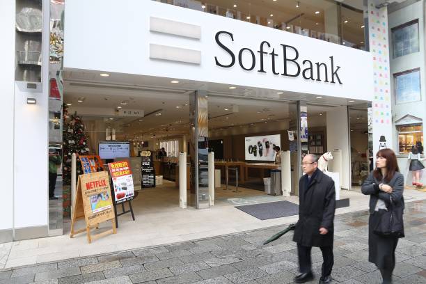 SoftBank mobile operator stock photo