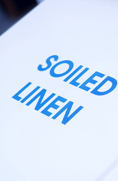 Soiled linen hamper stock photo