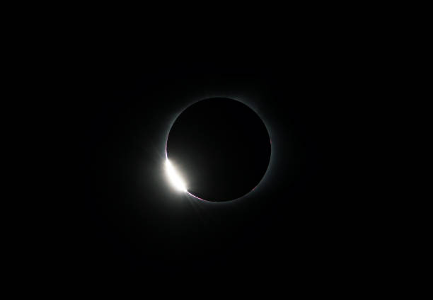 2018 Solar Eclipse Diamond Ring stock photo