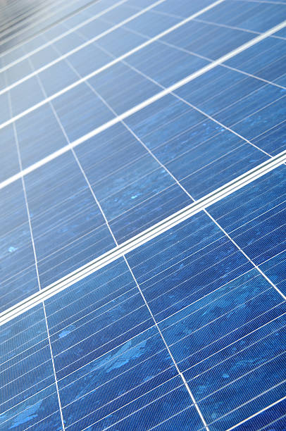 solar panel array stock photo