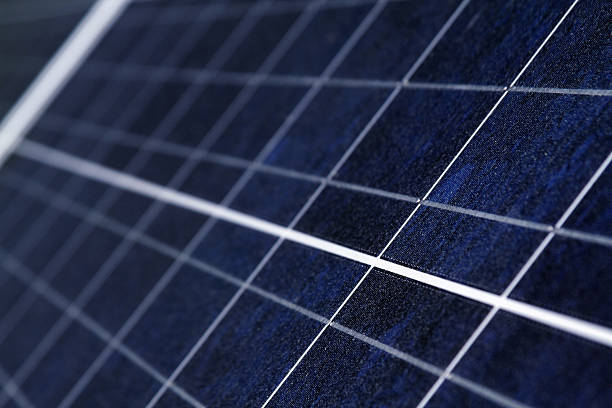 Solar panels close-up stock photo