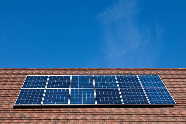 Solar Panels on Environmentally Friendly Housing stock photo