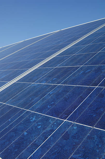 solar panels stock photo