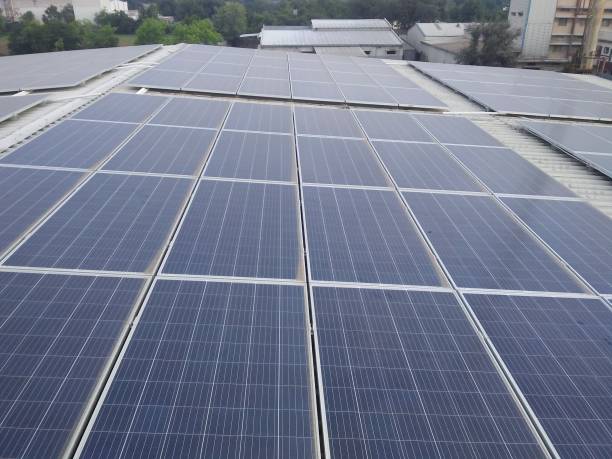Solar panels stock photo
