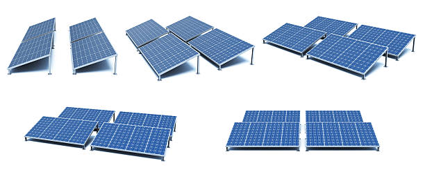 Solar Panels Power plant using renewable solar energy.  control panel stock pictures, royalty-free photos & images