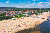 istock Sopot cityscape with Molo pier in Poland 1308927380