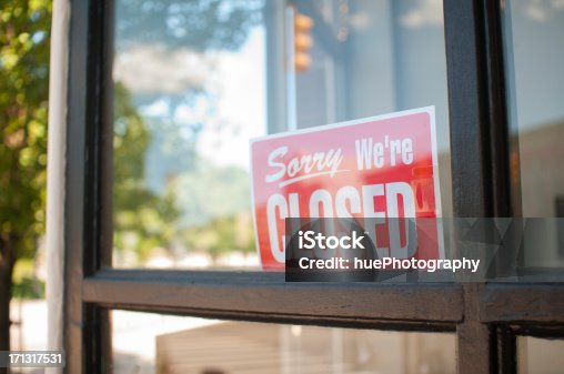 istock Sorry, We're Closed Sign 171317531