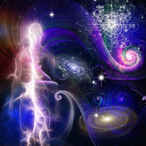 Soul in space Soul in space with particles quantum physics stock pictures, royalty-free photos & images