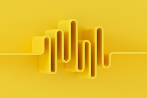 3d rendering of Sound Wave, Finance Chart, Abstract Background.