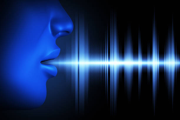 Sound wave of voice stock photo