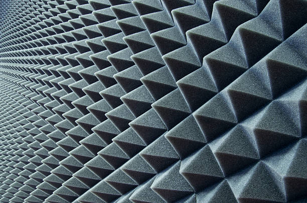 Soundproofing background Close up of sound proof coverage in music studio soundproof stock pictures, royalty-free photos & images