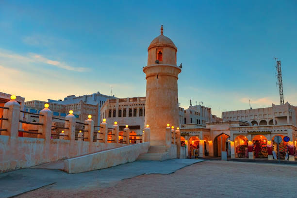 Souq Waqif is a souq in Doha, in the state of Qatar. The souq is noted for selling traditional garments, spices, handicrafts, and souvenirs. stock photo