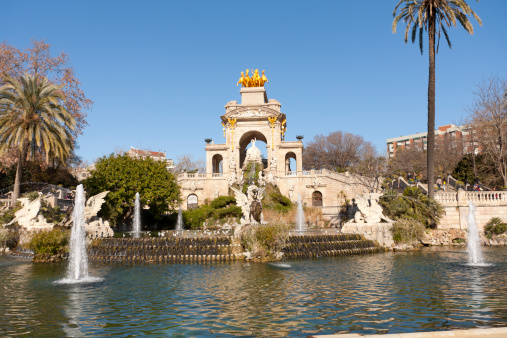 Source of Ciutadella Park in Barcelona, Catalonia Spain
