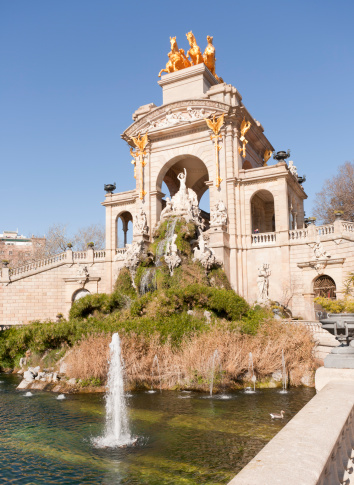 Source of Ciutadella Park in Barcelona, Catalonia Spain