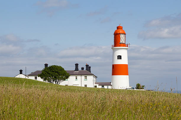 souter lighthouse, marsden, sunderland, tyne and wear. - sunderland stok fotoğraflar ve resimler