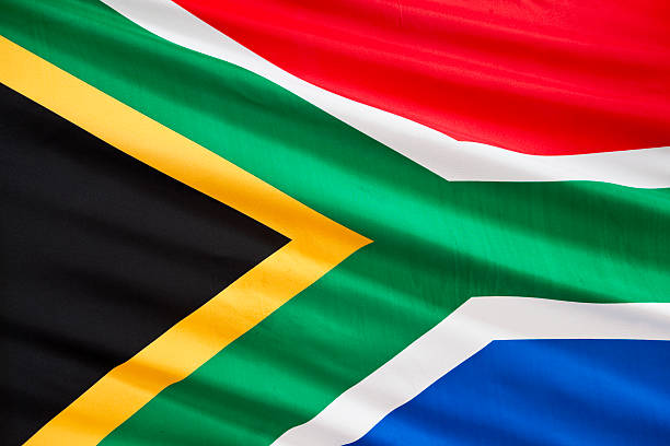 South African flag stock photo