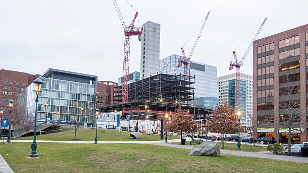South Boston redevelopment seen from Children's Wharf stock photo