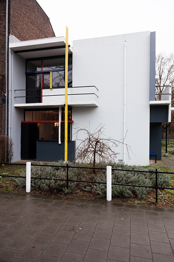 South Facade Of Rietveld Schroder House In The Dutch Town 