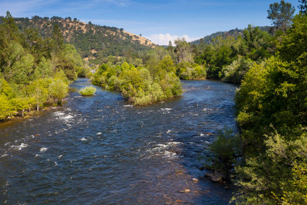 South Fork of the American River near Marshall Gold Discovery State Historic Park. A popular place to pan for gold. South Fork of the American River near Marshall Gold Discovery State Historic Park. A popular place to pan for gold. marshall photos stock pictures, royalty-free photos & images