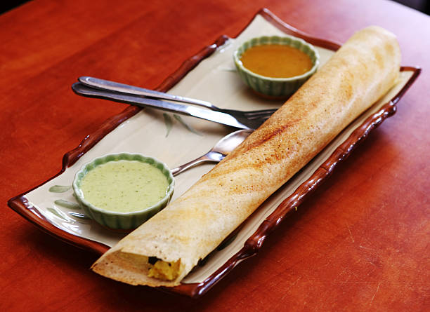 South Indian snacks Masala Dosa Masala Dosa famous south Indian vegetarian snacks. thosai stock pictures, royalty-free photos & images