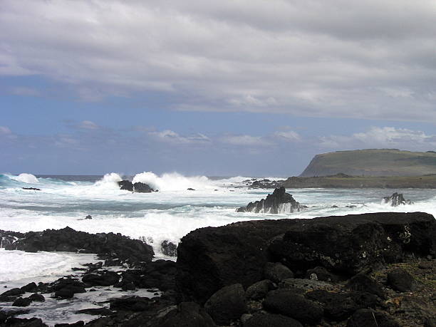 South Pacific island coast stock photo
