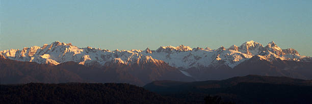 Southern Alps at sunset stock photo