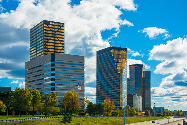 Southfield, Michigan business district skyline stock photo