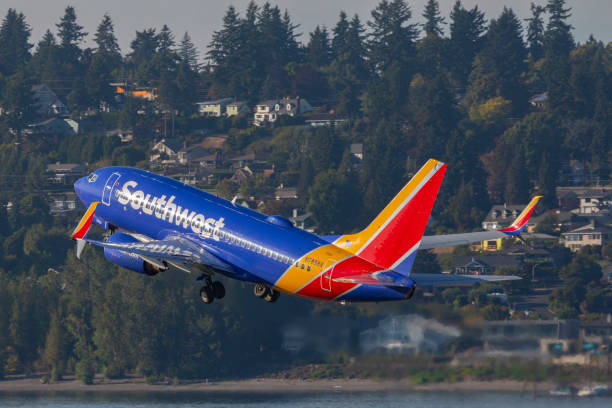 Southwest Airlines 737 Takeoff. stock photo