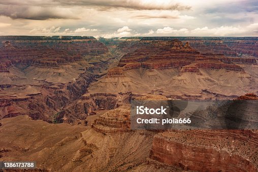 istock Southwest USA outdoors: On the South Rim of the Grand Canyon 1386173788