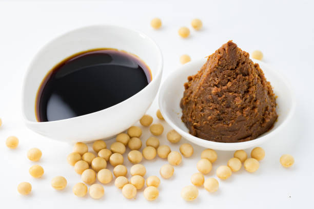 Soy sauce and miso stock photo