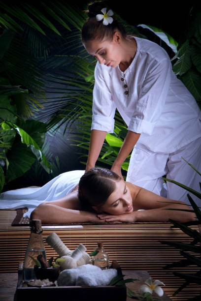 spa massage stock photo
