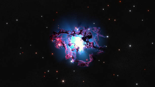 Space nebula surrounded by stars stock photo
