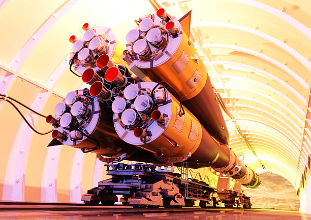 Space rocket Space rocket in the hangar. baikonur stock pictures, royalty-free photos & images